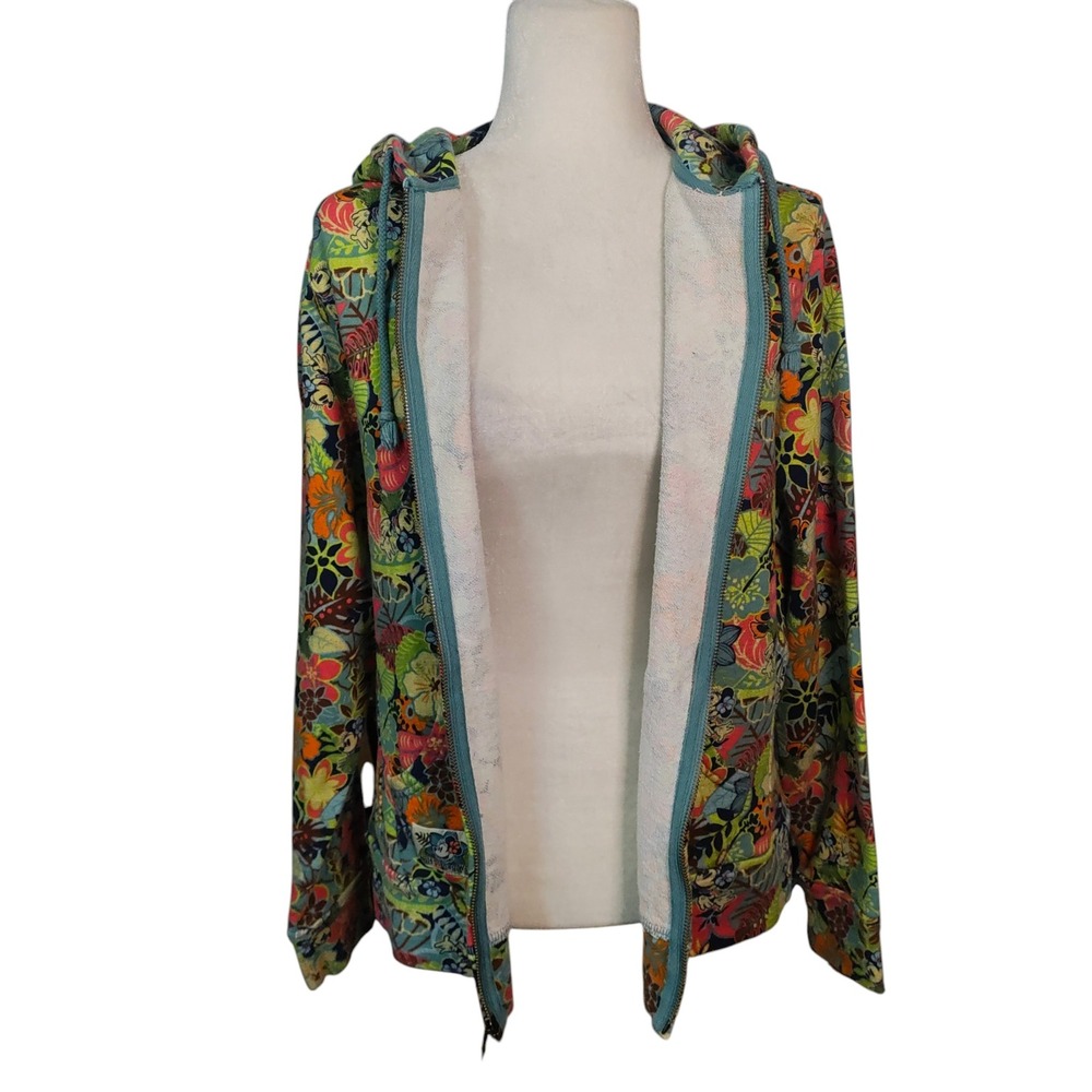 Disney World Minnie Mouse Tropical Full Hawaiian Maximalist Hula Zip Hoodie XL - Picture 7 of 11